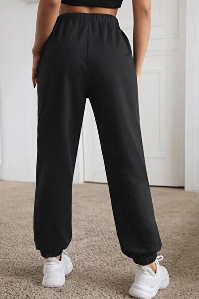 Le Vion Kadın Siyah Jogger Paça Lastikli Eşofman Altı