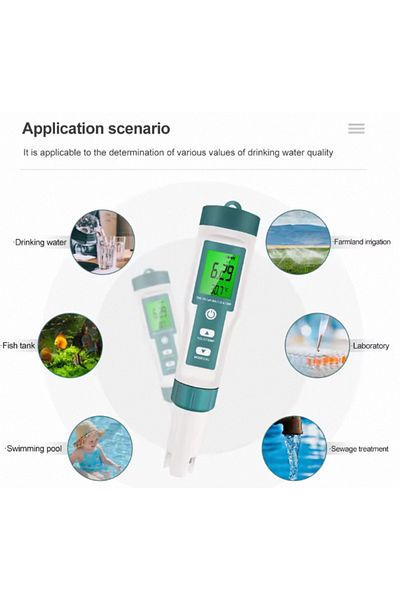 JUANJUAN Meter With Backlight 7 In 1 Water Quality Monitor Ph Meter S.g Orp Tds Salinity Testers Ec Temp Det