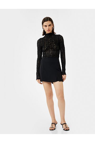 Koton Crepe Scuba Fabric Mini Shorts Skirt