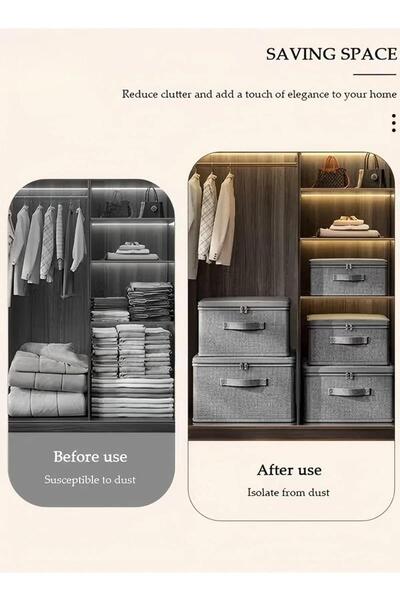 Generic 2 قطعة من أكياس التخزين الكبيرة، صناديق تخزين الملابس مع غطاء بسحاب