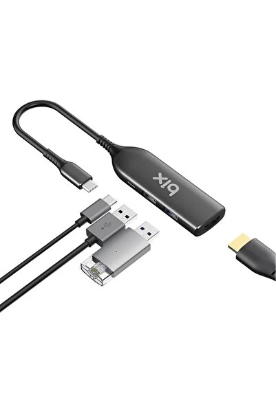 Bix Bx03hb Max Type-c To 4k Hdmı Usb Pd Dönüştürücü Adaptör