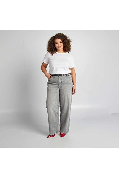 KIABI Short-sleeved jersey knit T-shirt WHITE