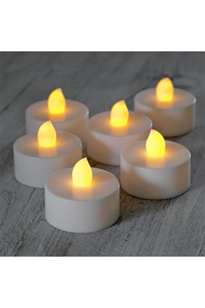 Genel Markalar Partidolu Beyaz Renk Sarı Işıklı Led Pilli Mum 1 Adet