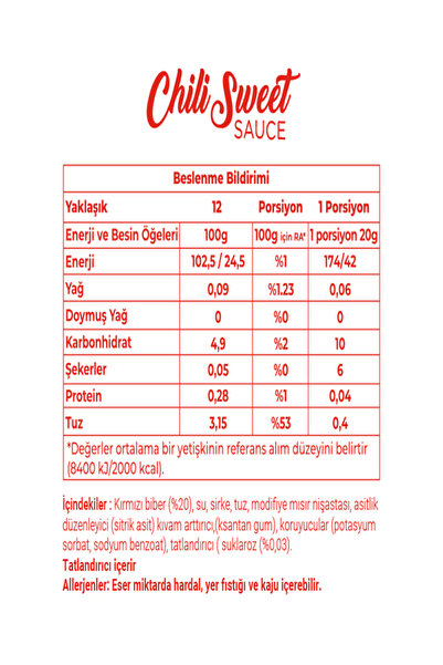 Dahafitol ŞEKERSİZ , GLUTENSIZ %100 VEGAN , DÜŞÜK KALORİLİ SWEET & CHİLİ SOS