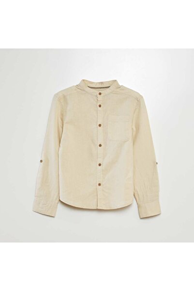 KIABI قميص من مزيج الكتان باللون البيج