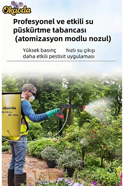 okaoda En güçlü 60bar kömürsüz Su torbasıyla ağaç ilaçlama, oto araba klima halı yüksek basınç makinesi