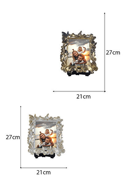 AYDİZAYN Butterfly Patterned Polyester Photo Frame