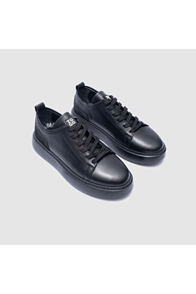 TOGO Siyah Hakiki Deri Erkek Sneaker Ayakkabı [052167]