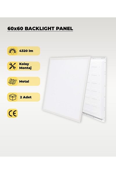 AC AYDINLATMA 42W 60X60 Backlight Led Panel Luminaire Amber Light 2 Pieces