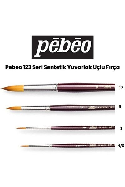Pebeo 123 Series Synthetic Round Tip Brush Set