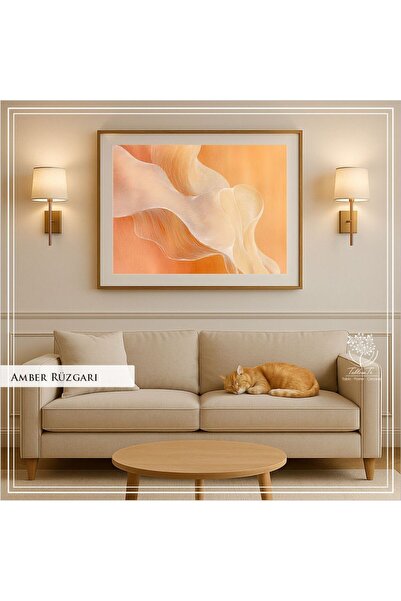 Tablomtr Dijital Baskılı Metal Çerçeveli Gercek Camlı Tekli Büyük Tablo - Amber Rüzgarı