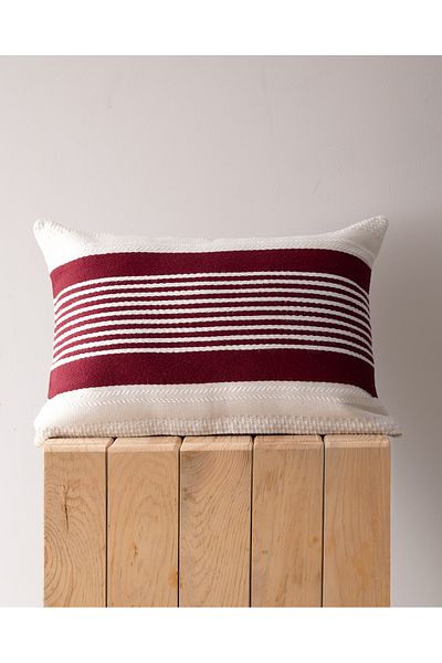 Madame Coco Virlet 100% Cotton Throw Pillow Cover - Red/Beige - 35X50 cm