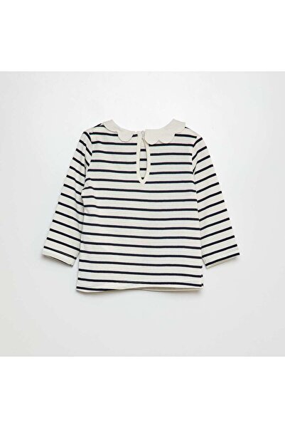 KIABI T-shirt with small ruffled collar WHITE