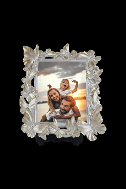 AYDİZAYN Butterfly Patterned Polyester Photo Frame