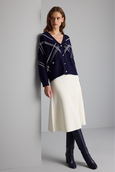 JOIN US Flared Midi Knit Skirt