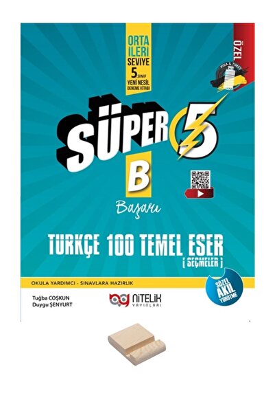 Nitelik Yayınları 5. Sınıf Yeni Nesil B Serisi Süper Türkçe 100 Temel Eser 20...