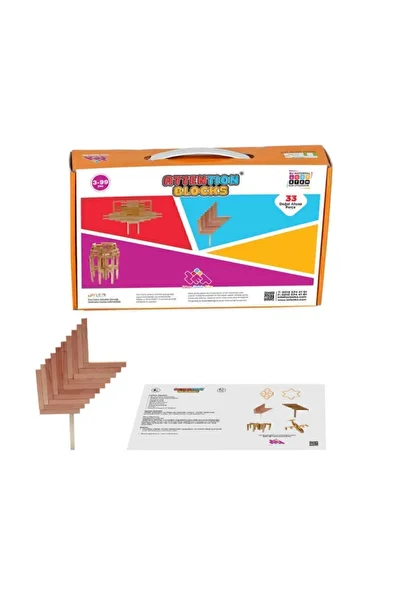 ZEKÜP 33 Pieces Natural Wooden Brain Teaser for 3 Years Old 1 Player - Attention Blocks