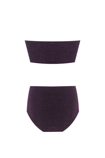 Nur Karaata 3 In 1 Sparkle Purple Bikini Set