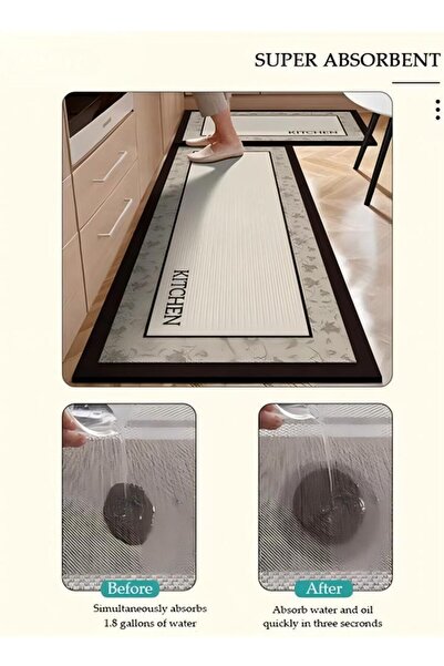 Generic 2-piece Kitchen Mat And Carpet Set, Non-slip Quick-drying Diatom Mud Floor Mat 40*60 40*120cm