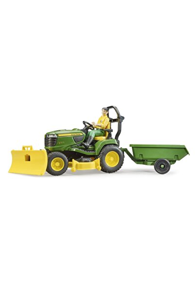 Bruder John Deere Mower Tractor with Trailer and Gardener - Bruder 62104
