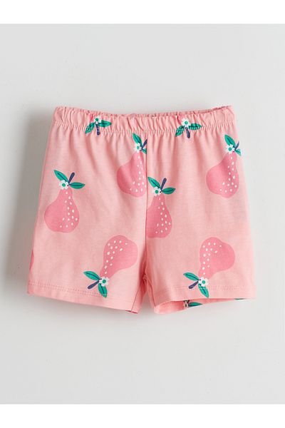 LC Waikiki Elastic Waist Printed Girl's Shorts