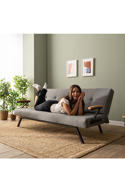 Pafu Zven Üçlü Yataklı Koltuk - Keten Açık Gri