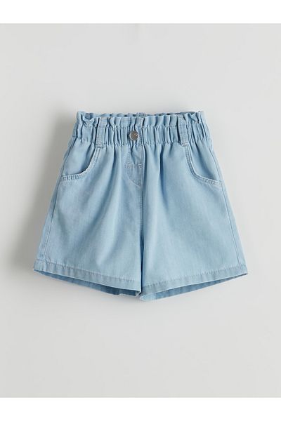 LC Waikiki Girl's Jeans Shorts with Elastic Waist