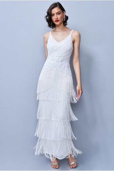 GATSBYLADY LONDON Limited Bridal Edition Tessa Maxi Long Backless Gown in White