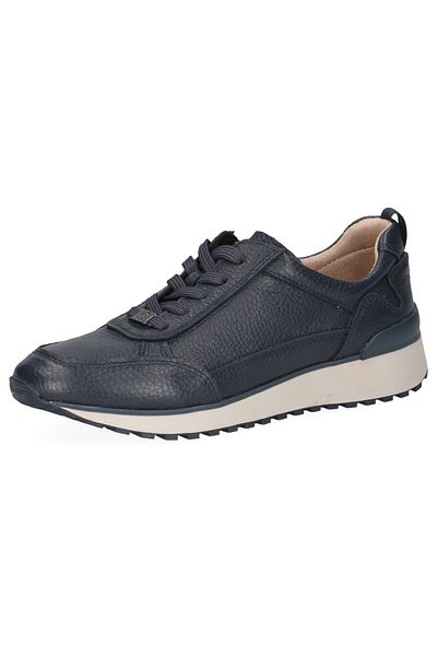 Caprice Damen Low Sneaker G-weite 9-23711-43 Blau 877 Ocean Deer Leder Mit Leather-sock & Cap Airmotion