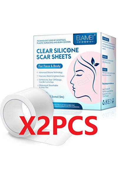 Choice قطعتان من شرائح السيليكون غير المرئية لتغطية الندبات، نصف لفة، 2.5 سم ...