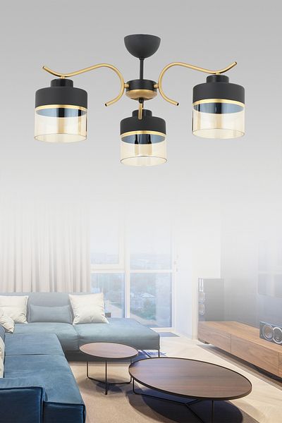 ESSLİGHT Sinem 3-Piece Plafonier Chandelier Living Room Kitchen Bedroom Young Room Office
