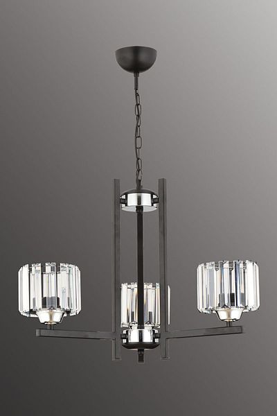 ESSLİGHT Elif 3-Light Chandelier (Crystal Stone) Living Room Bedroom Kitchen Young Room Office