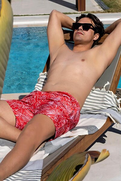 Mayom Hızlı Kuruyan Cepli Desenli Erkek Deniz Erkek Şortu-25132