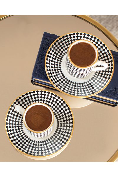 Madame Coco Evorde Bella 2-Person Coffee Cup Set - Black/White