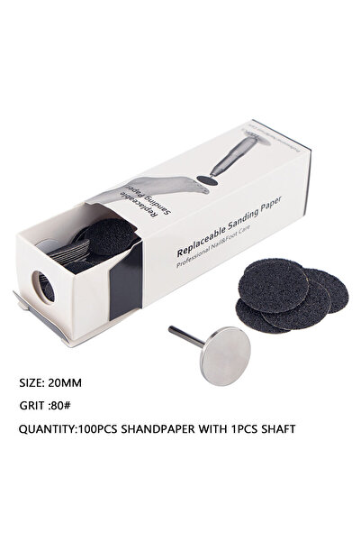 Choice مجموعة ورق صنفرة مقاس 20 مم وحبيبات 80، مكونة من 100 قطعة مع عمود قرص ...