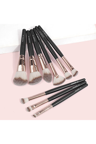 Choice مجموعة فرش مكياج الأساس من بلاك مانج، 9 قطع، بودرة تجميلية، هايلايتر، ظلال عيون، مزج، تجميل