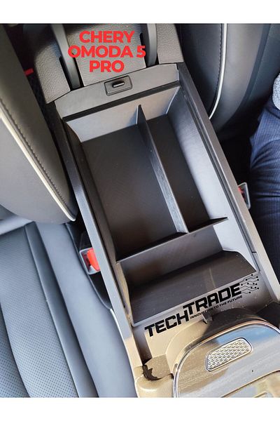 Tech Trade Chery Omoda 5 Pro Armrest Organizer-3 Compartments Black (Not Compatible with Omoda 5.)