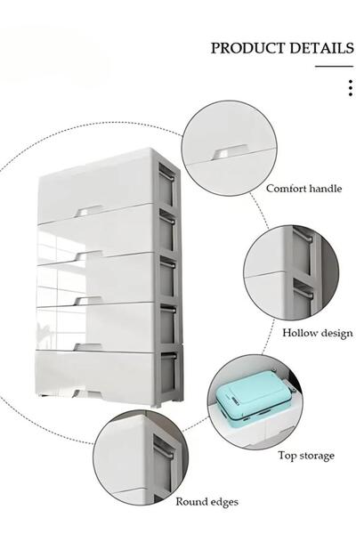 Generic 5-layer Drawer Storage Cabinet Storage Drawers Organizer Floor Storage Cabinet Storage Organizer