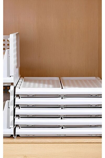 Roza's Home 3 Adet Çok Amaçlı Kayar Raf Fonksiyonel Kıyafet Ev Aksesuarı Düzenleyici Hareketli Raf "beyaz"