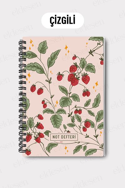 Eldesen Tasarım A5 Spiral Line School Notebook, 50 Sheets 100 Pages, Cardboard Cover Notepad
