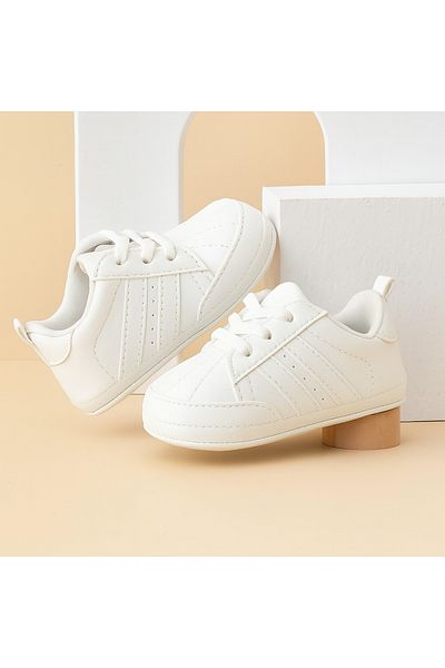 mia mia White Sports Style Baby Booties Size 18-19