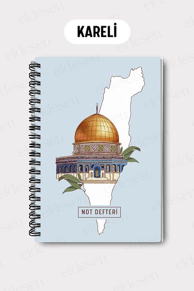 Eldesen Tasarım A5 Spiral Checkered School Notebook, 50 Sheets 100 Pages, Cardboard Cover Notepad