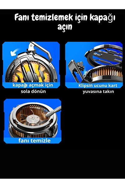 Fibaks Telefon Tablet Soğutucu Fan 15w Power Radyatörlü Magsafe/manyetik Ve Klipsli Parmaklık Eldiven