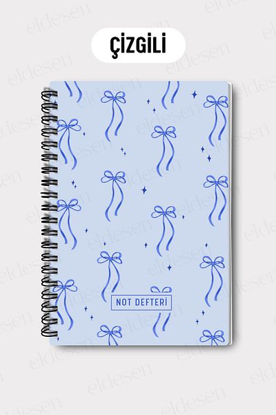 Eldesen Tasarım A5 Spiral Line School Notebook, 50 Sheets 100 Pages, Cardboard Cover Notepad