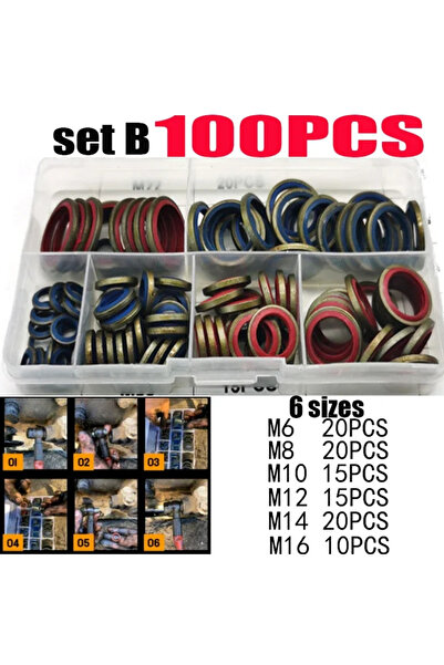 Choice 100 قطعة M6-M16 100/245 قطعة مجموعة حشوات الختم لتصريف الزيت ومجموعة م...