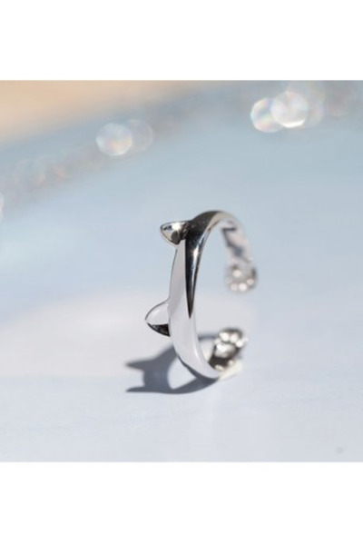 Kelan Inel placat cu argint Pisicuța cu Lăbuțe – Reglabil, Design Delicat