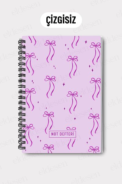 Eldesen Tasarım A5 Spiral Unlined School Notebook, 50 Sheets 100 Pages, Cardboard Cover Notepad