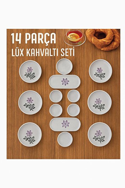 tomtiti 14 Parça Kahvaltı Tabağı El Boyaması Desenleri