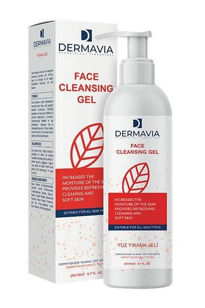 Dermavia جل غسول الوجه بحمض اللاكتيك 200 مل - مضاد لحب الشباب، مرطب بخلاصة البابونج