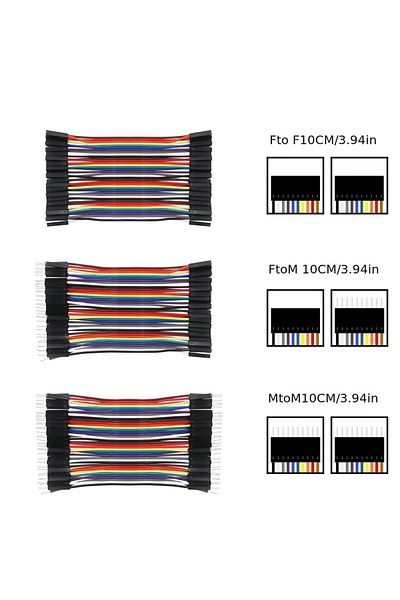 AOKIN 10cm 120pcs Set 120pin Cable Dupont Line 10cm Male To Male Female To Female Male To Female Jumper Du